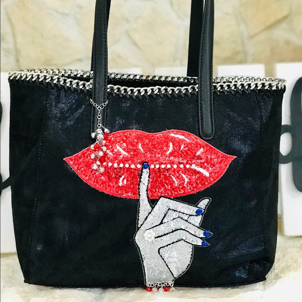 Hand made boutique purse w/ sequin patches